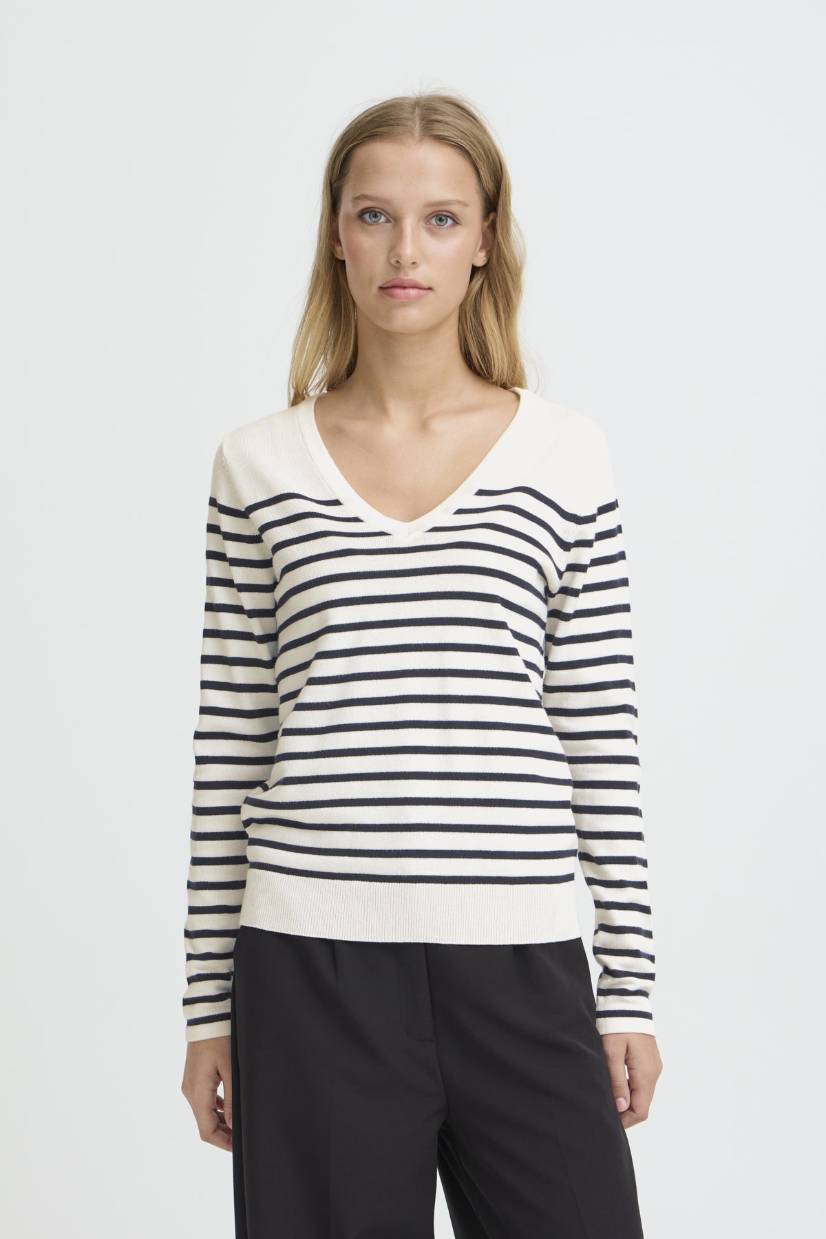 IHLULS V-RINGAD LS SOLID + WHITE TE STRIPE - 9000 - 20125815