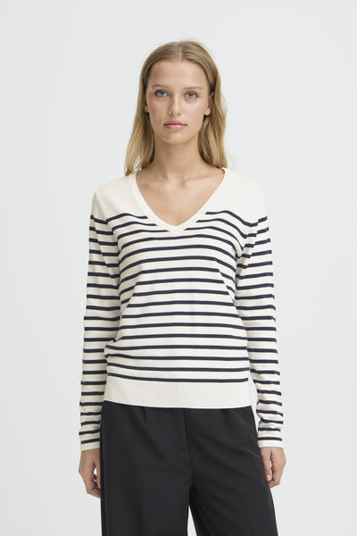 IHLULS V-RINGAD LS SOLID + WHITE TE STRIPE - 9000 - 20125815 Thumbnail