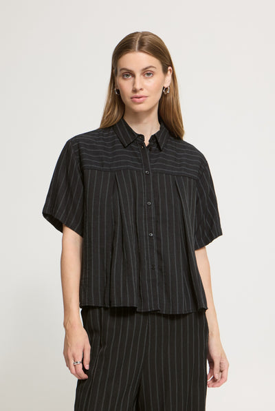 IHFIENNA SH BLACK & WHITE STRIPE - 9000086 - 20126159 Thumbnail