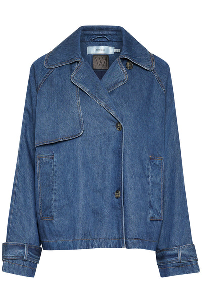 MableIW Minona Short Coat Dark Blue Denim - 30110518 Thumbnail