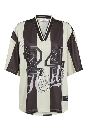 24 SS Stripe Liga Tee Mocca/ Pearl - HL10533