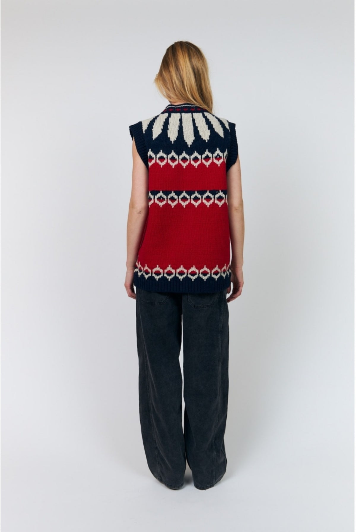 Cleoll Knit Vest Sl Red - 26407-5019