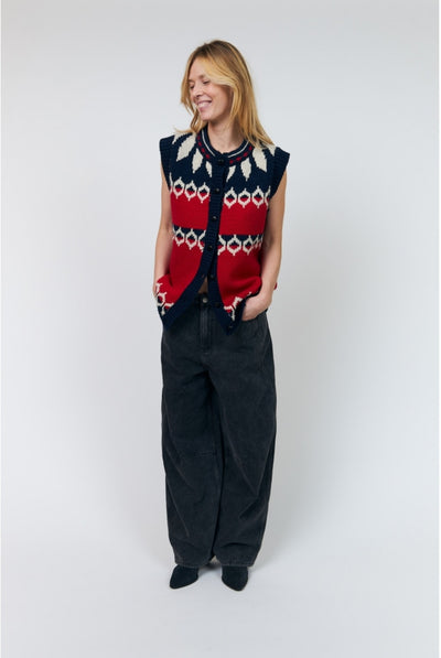 Cleoll Knit Vest Sl Red - 26407-5019 Thumbnail