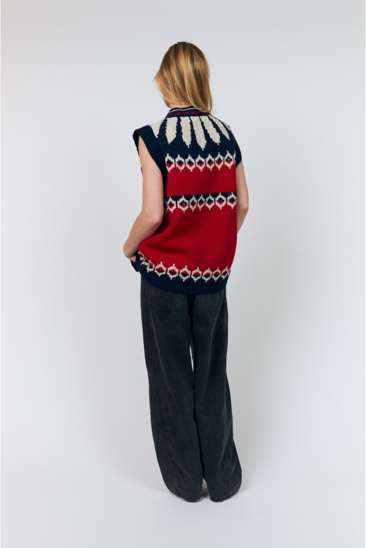 Cleoll Knit Vest Sl Red - 26407-5019