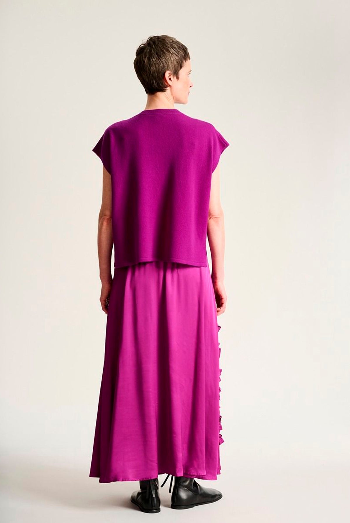 Kumo kashmirblus med knappar PINK PURPLE - 266-1080-5884