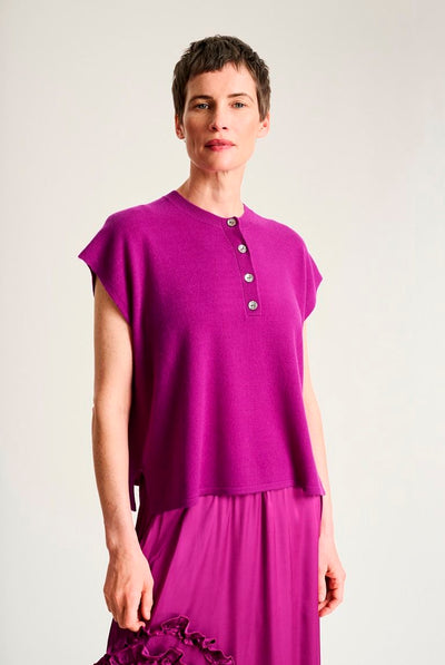 Kumo kashmirblus med knappar PINK PURPLE - 266-1080-5884 Thumbnail