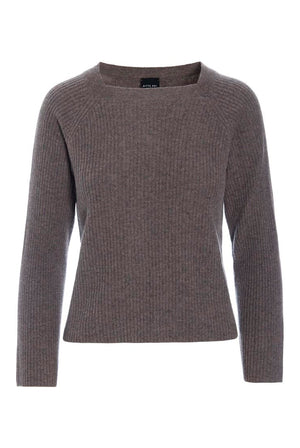 Kumo cashmere raglanblus SHARK MELANGE - 266-1080-5885