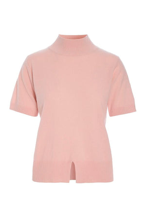 Kumo cashmere kortärmad blus DUSTY ROSE - 266-1080-5886