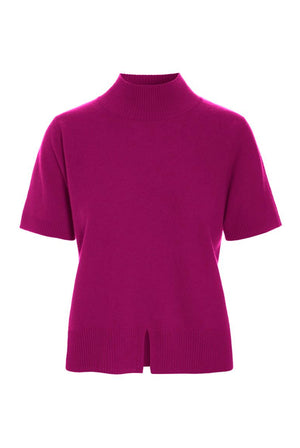 Kumo cashmere kortärmad blus PINK PURPLE - 266-1080-5886