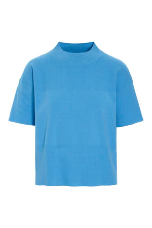 Akiko kortärmad blus Lake Blue - 266-1086-5889