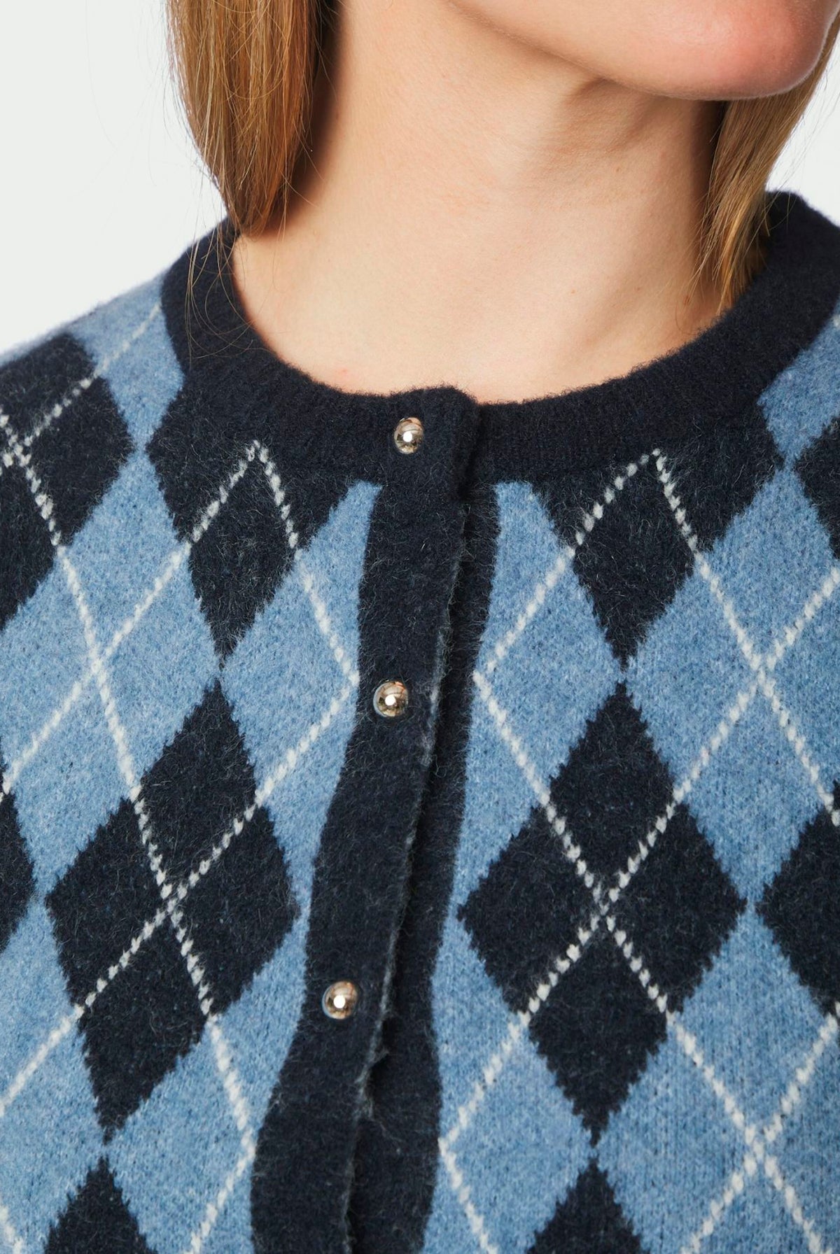 Allestar Check Knit Cardigan Navy - 165729