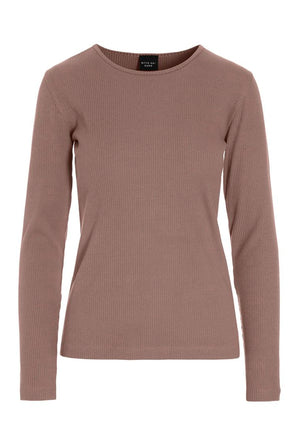 Naibu rib långärmad blus DEER - 266-4079-5342