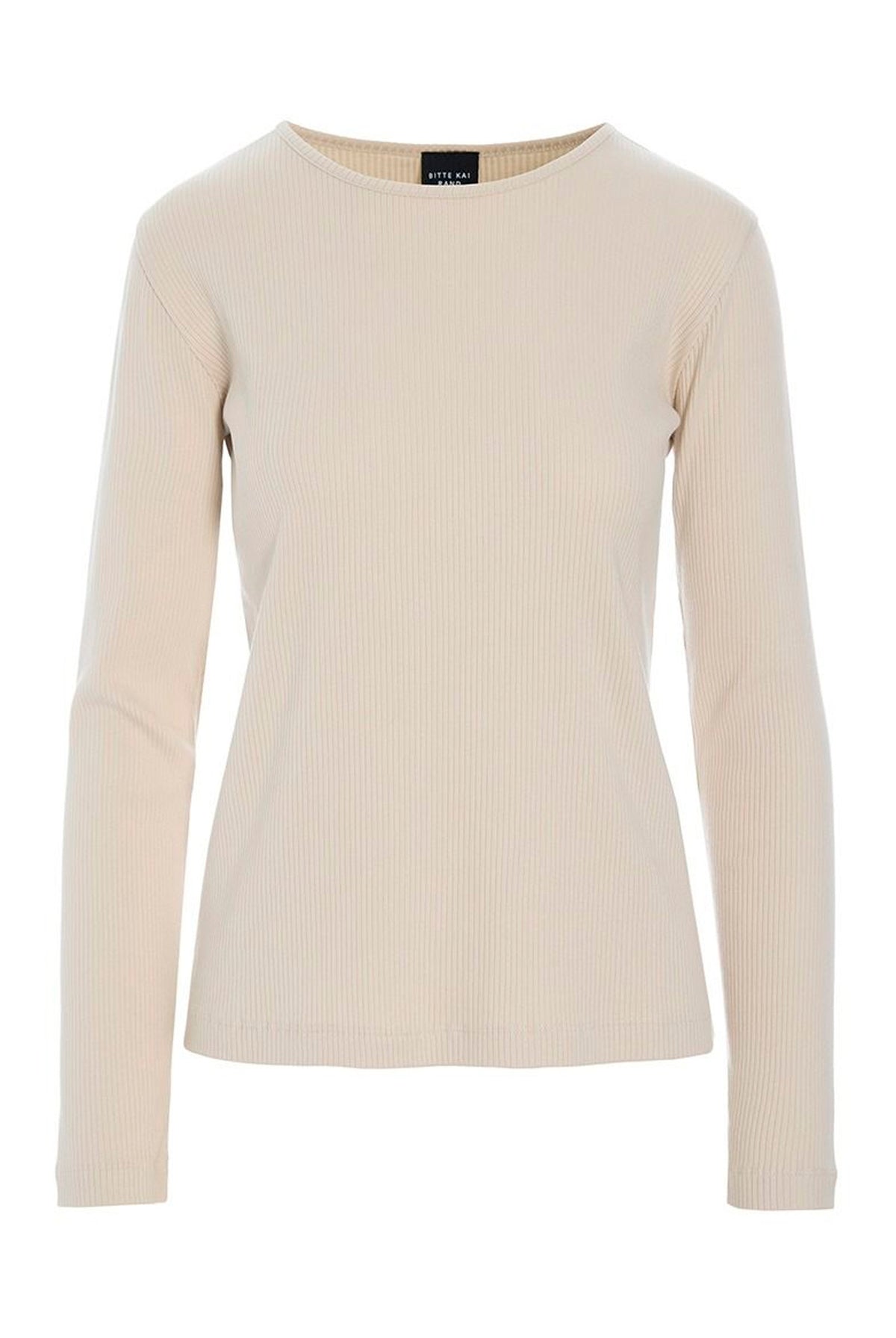 Naibu rib långärmad blus IVORY - 266-4079-5342