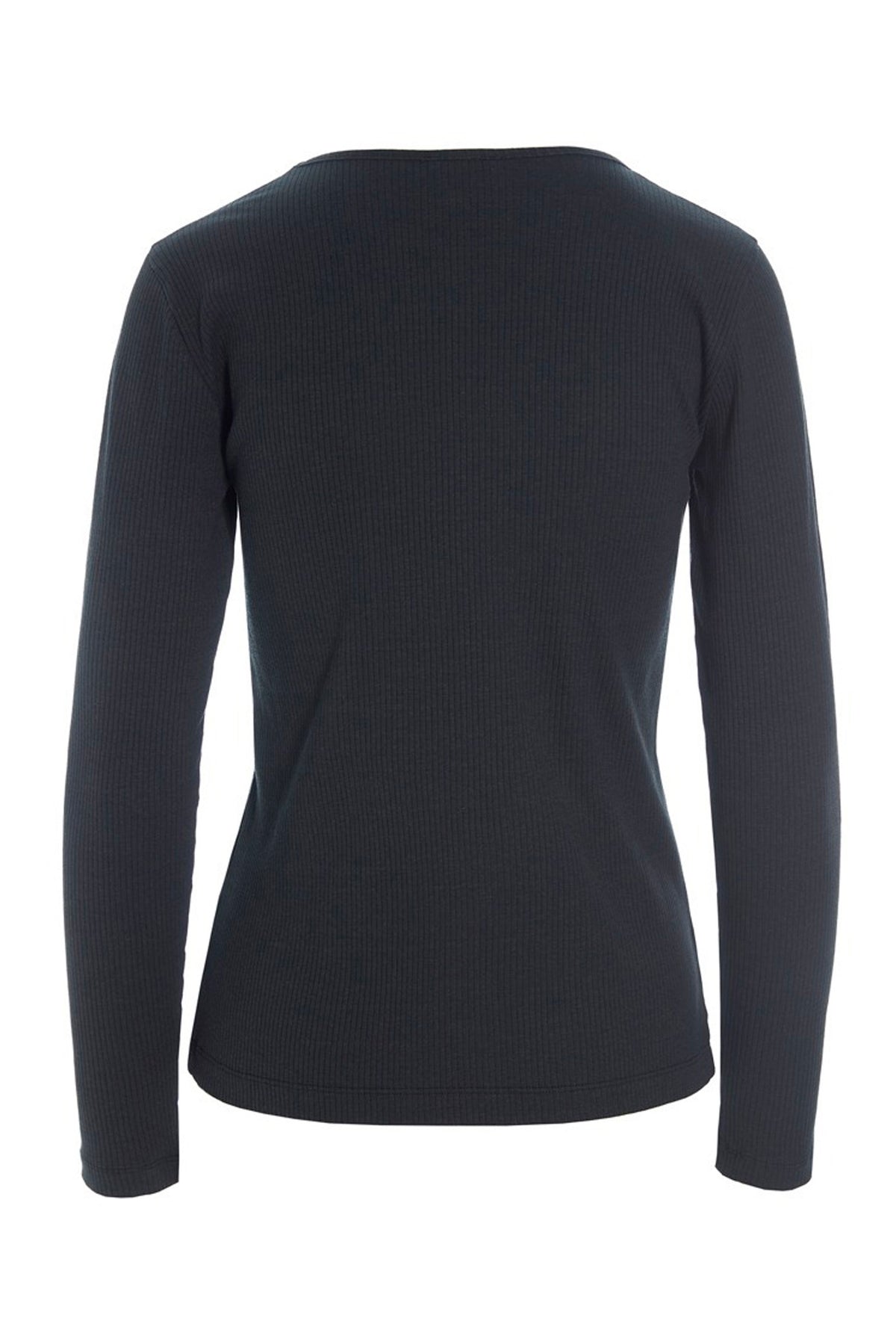 Naibu rib långärmad blus Black - 266-4079-5342