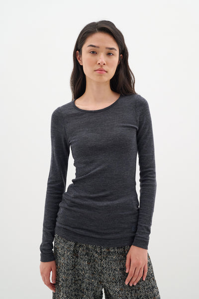 FangIW T-Shirt LS Granite Melange - 30106096 Thumbnail