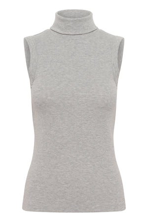 DagnaIW Melange Rollneck Top mellangrå melange - 30107007