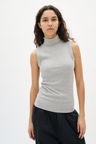 DagnaIW Melange Rollneck Top mellangrå melange - 30107007 Thumbnail