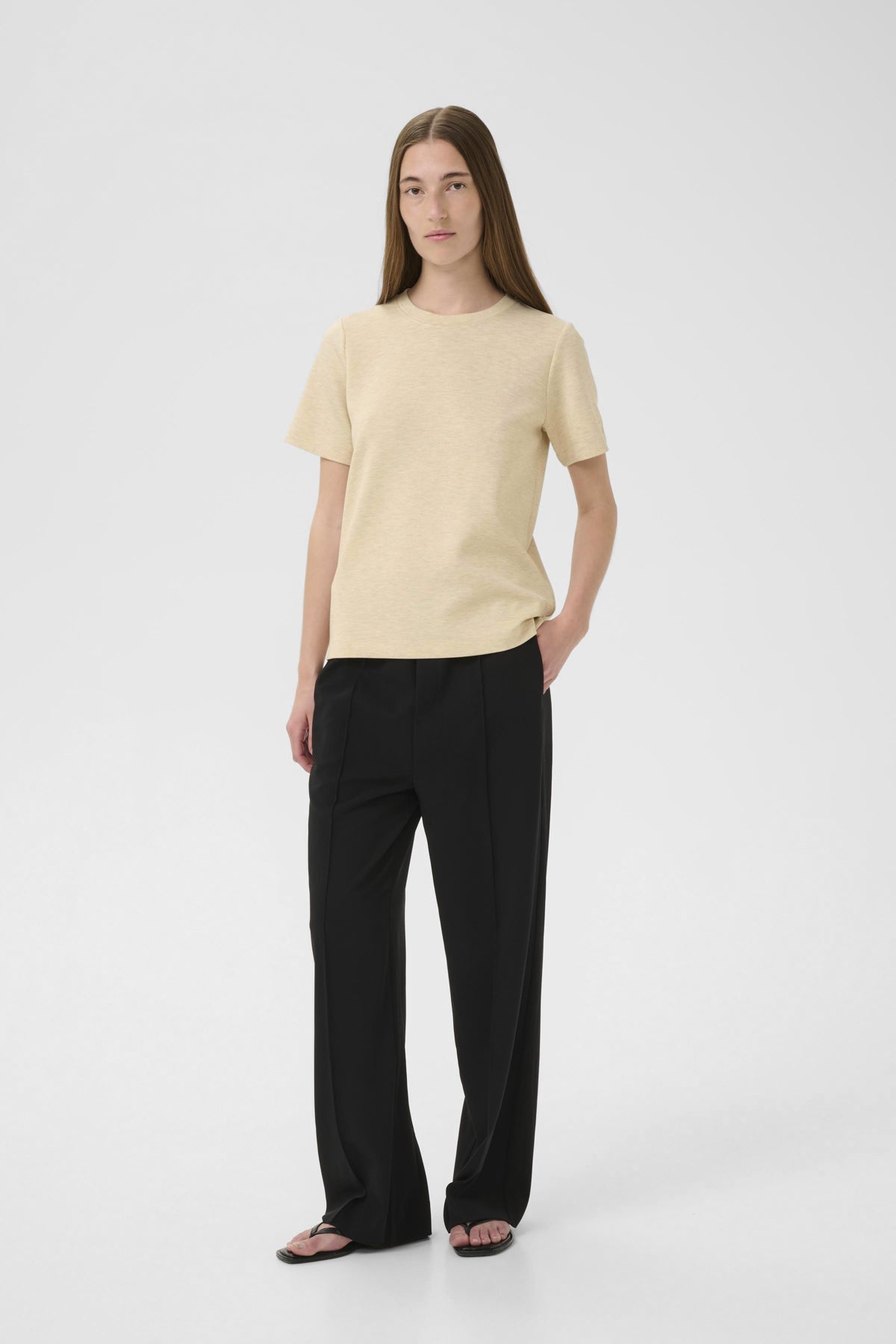 VincentIW Melange Karmen T-Shirt Haze Melange - 30107053