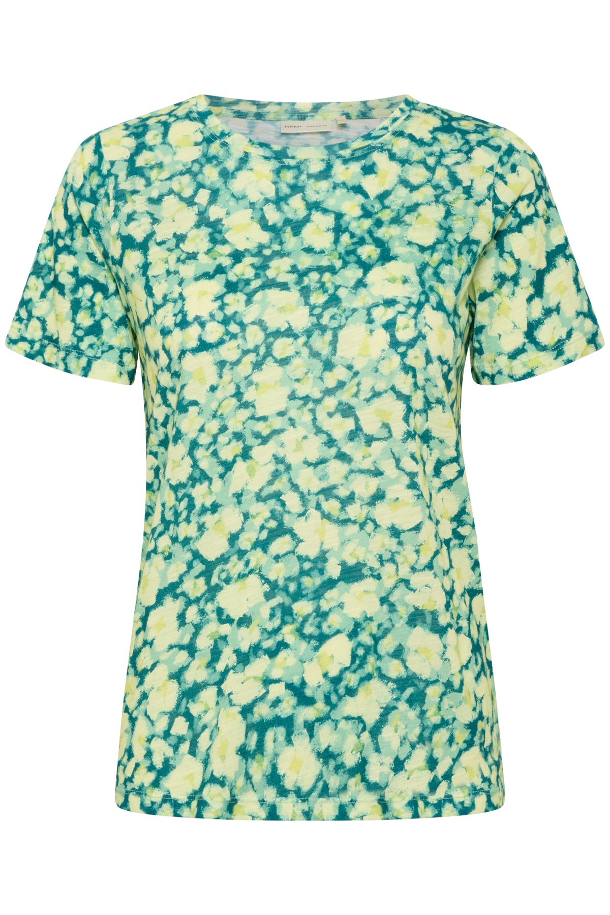 AlmaIW Print T-shirt Green Painted Flower - 30108258