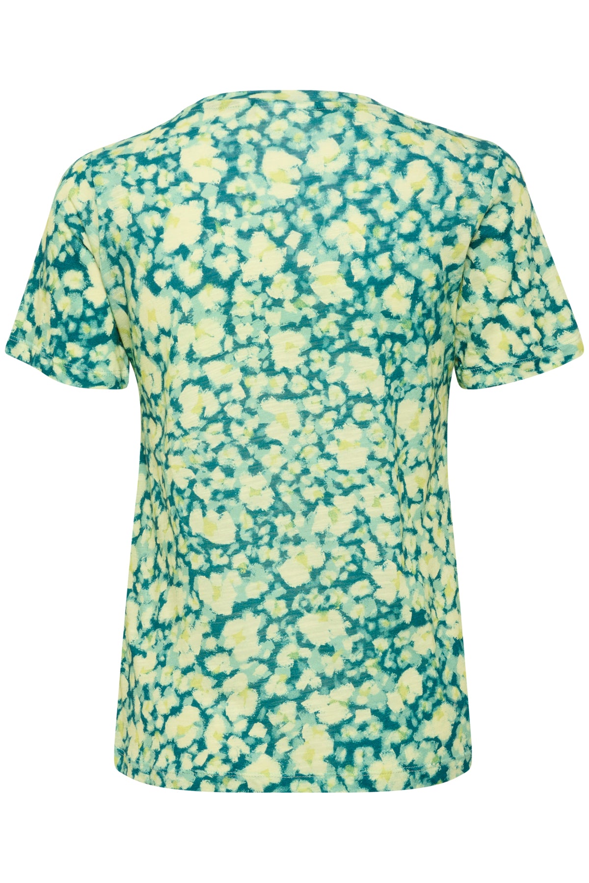 AlmaIW Print T-shirt Green Painted Flower - 30108258