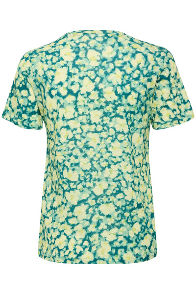 AlmaIW Print T-shirt Green Painted Flower - 30108258 Thumbnail