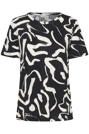 AlmaIW Print T-shirt BLACK ART STROKES 1 - 90000346 - 30108258