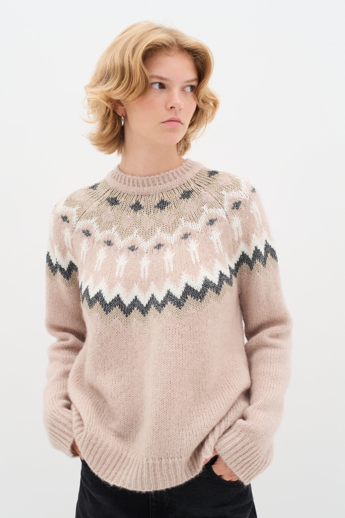 TeylorIW Fair Isle pullover Haze Melange - 30109758