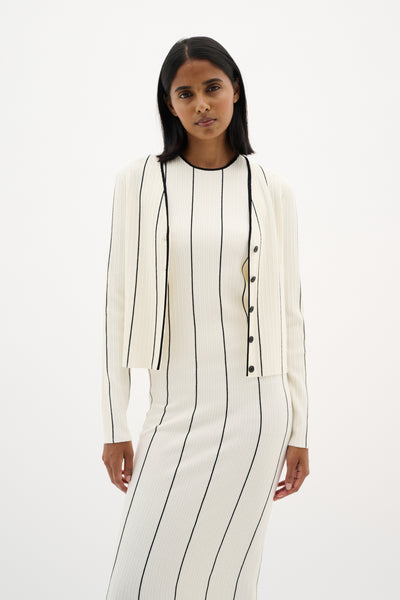 SaiaIW Cardigan Whisper White / Black - 30110575 Thumbnail