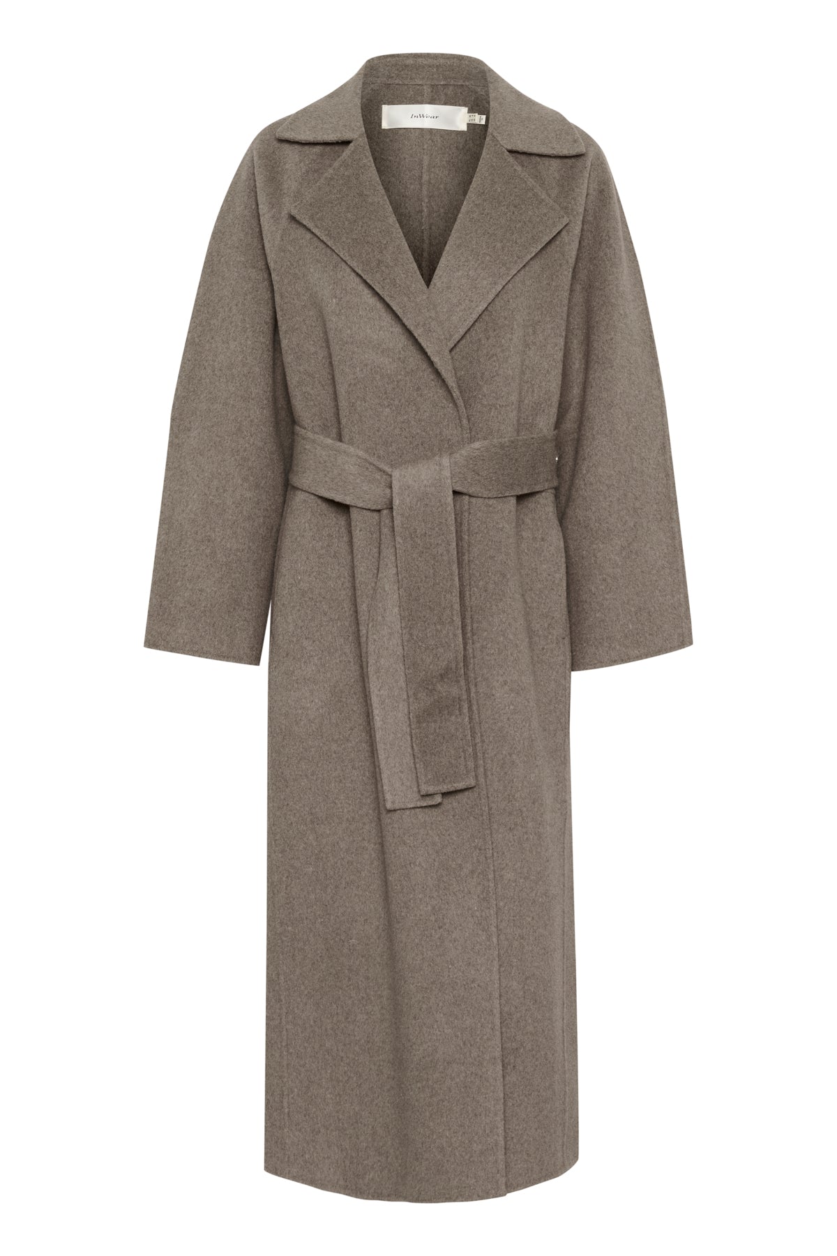 YillaIW Lång Kappa Sandy Grey Melange - 30110608