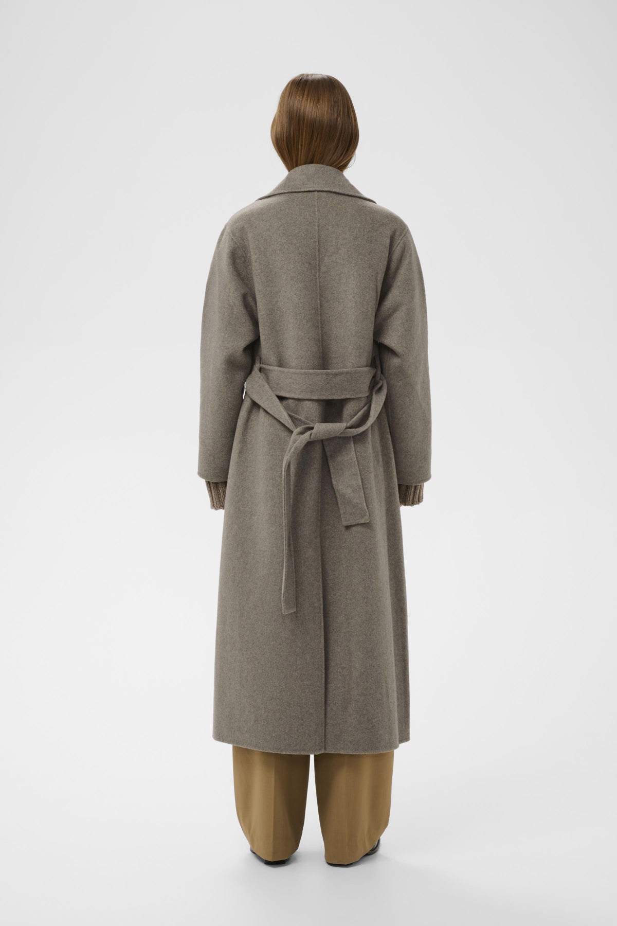 YillaIW Lång Kappa Sandy Grey Melange - 30110608