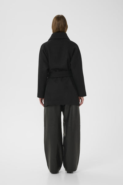 YunahIW Collar Coat Black - 30110611 Thumbnail