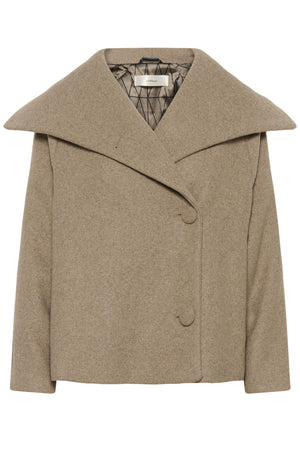 PerryIW Short Coat R Sandy Grey Melange - 30110807