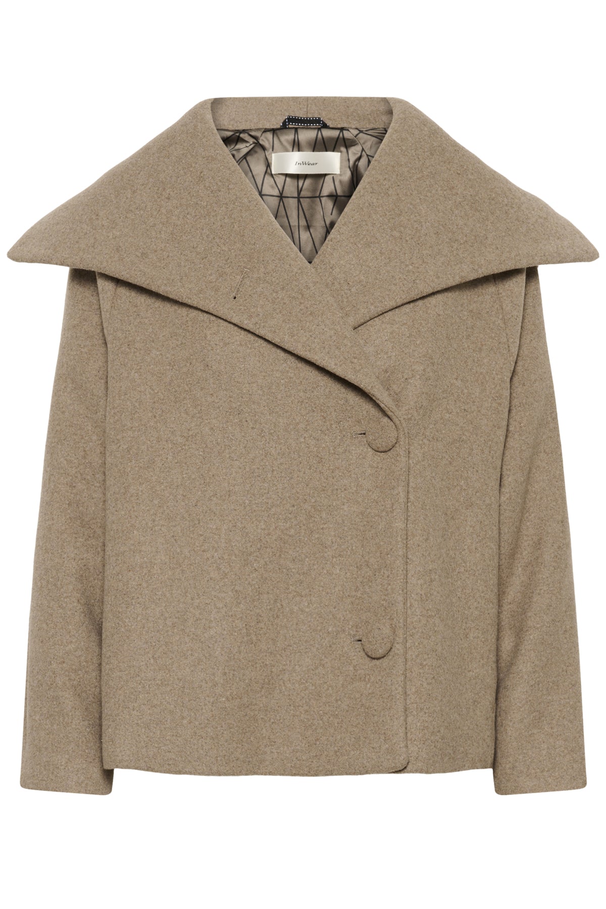PerryIW Short Coat R Sandy Grey Melange - 30110807