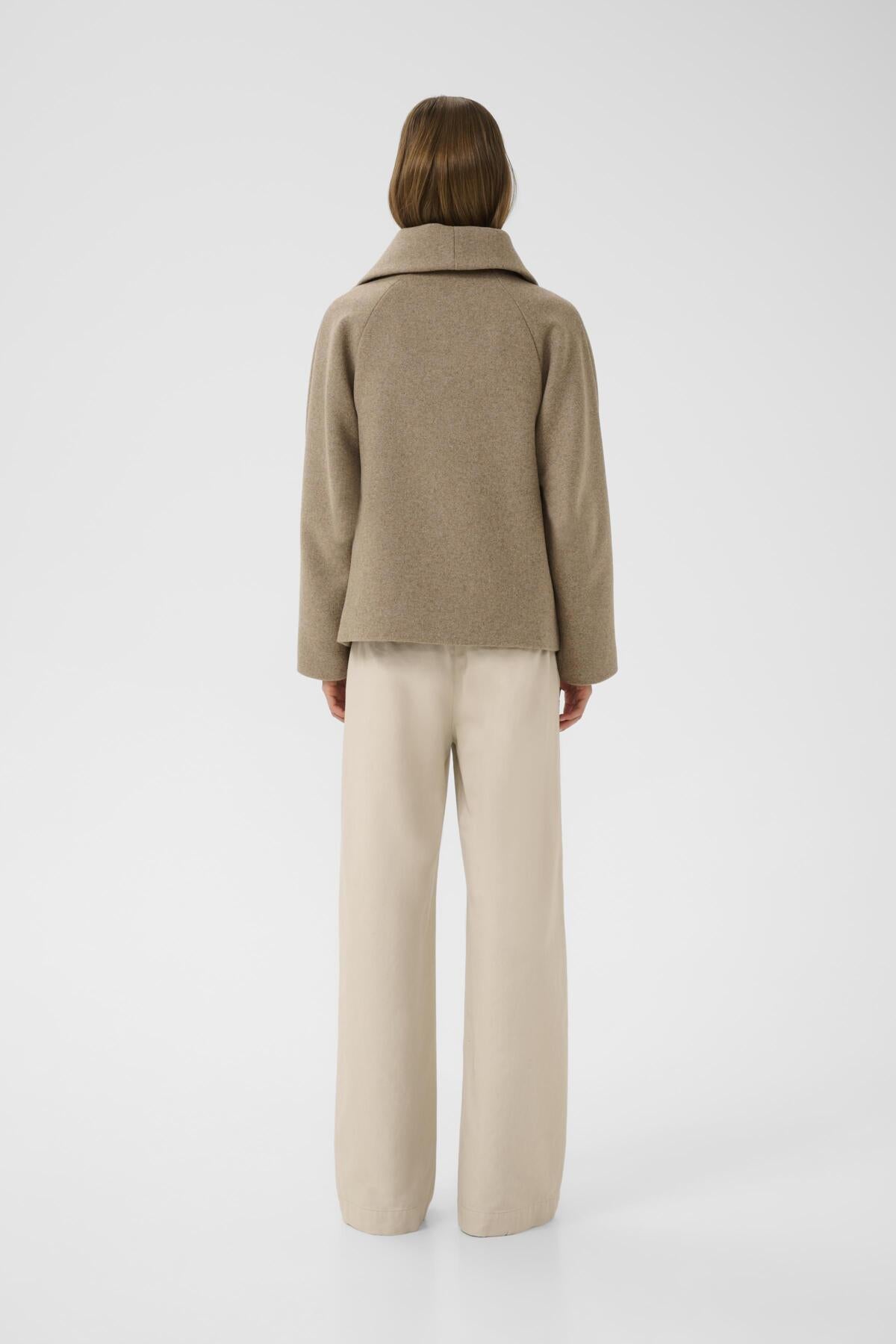PerryIW Short Coat R Sandy Grey Melange - 30110807
