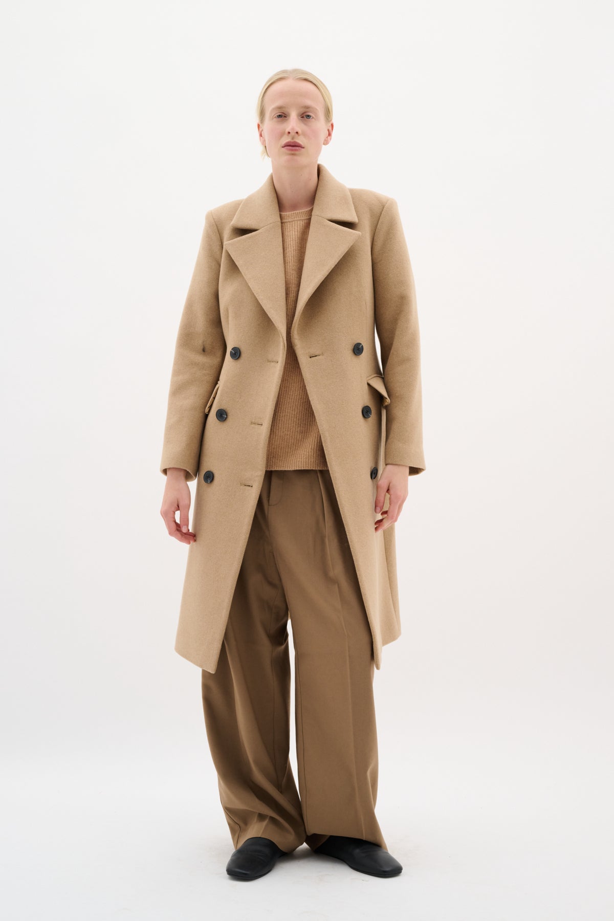 ThoraIW Lapel Coat R Tobacco Brown - 30110808
