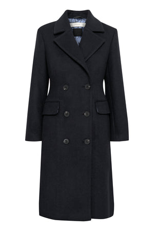 ThoraIW Lapel Coat R Marinblå - 30110808