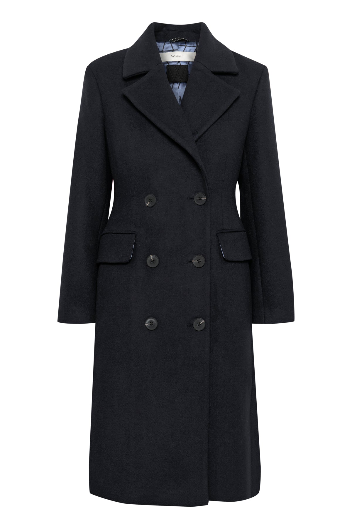ThoraIW Lapel Coat R Marinblå - 30110808