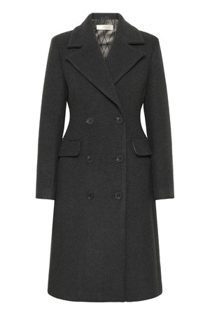 ThoraIW Lapel Coat R Mörkgråmelerad - 30110808