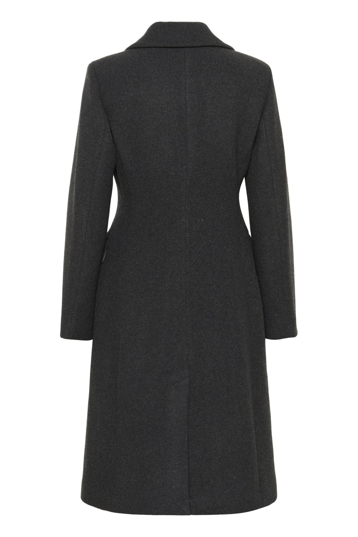 ThoraIW Lapel Coat R Mörkgråmelerad - 30110808