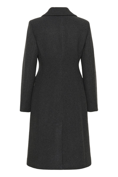 ThoraIW Lapel Coat R Mörkgråmelerad - 30110808 Thumbnail