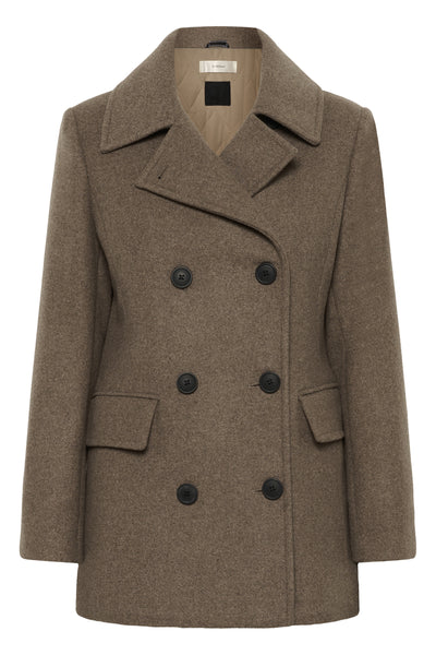PerryIW Sailor Coat R Mocha Grey Melange - 30110809 Thumbnail