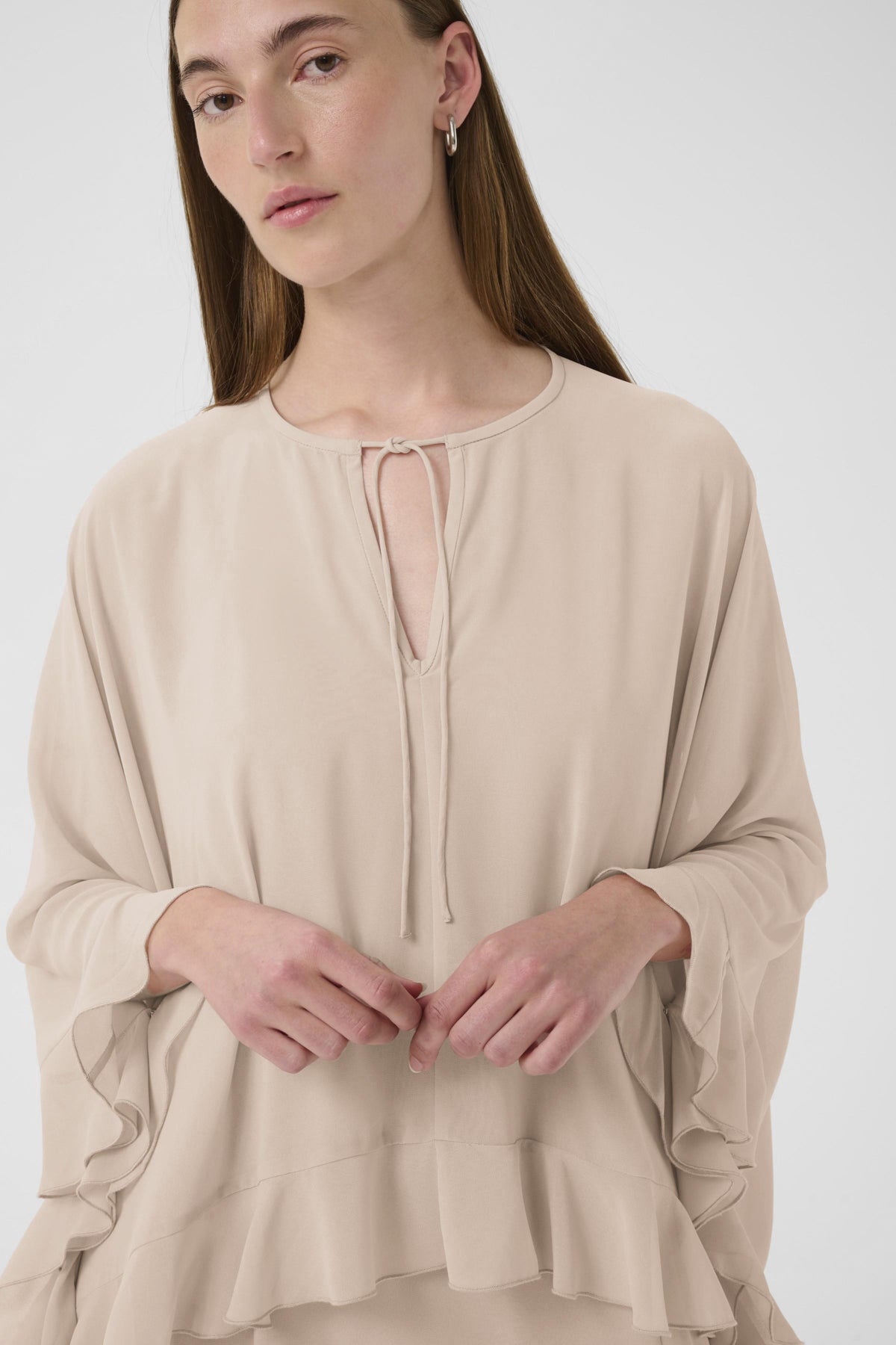 AdelynIW Klänning m. cape Dusty Blush
