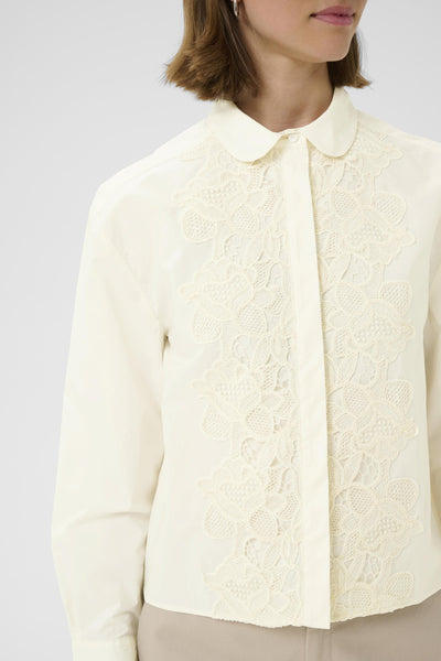 AimeeIW Cropped Shirt Whisper White - 30110877 Thumbnail