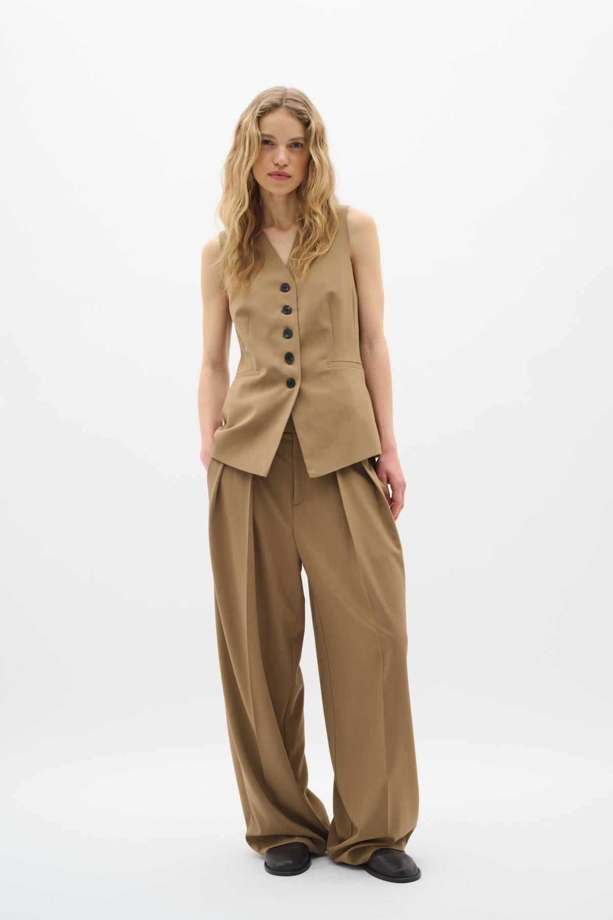 BriettaIW Waistcoat Tapenade Melange - 30110961