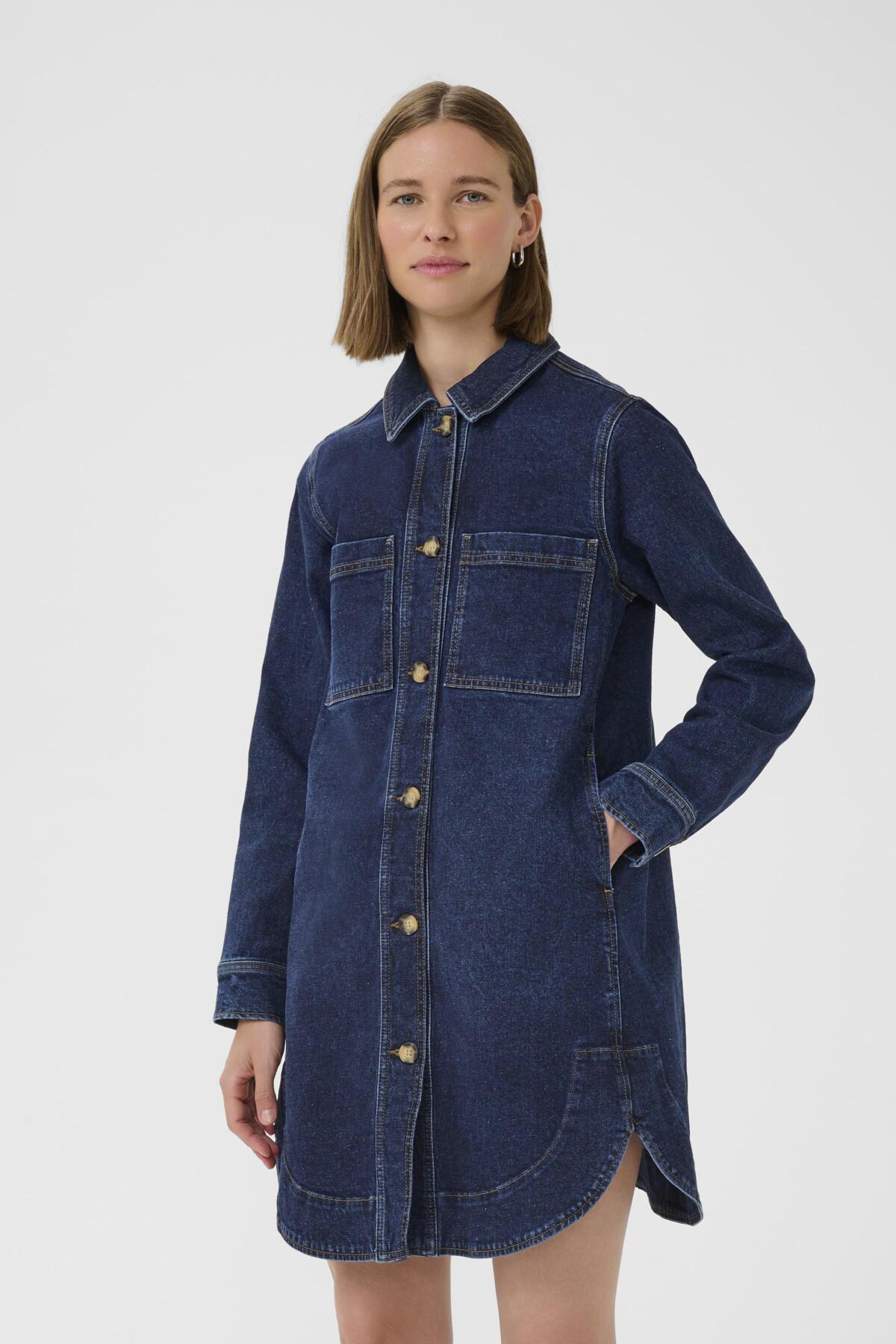 NanaIW Denim Dress Mörk tvätt Denim - 30110969