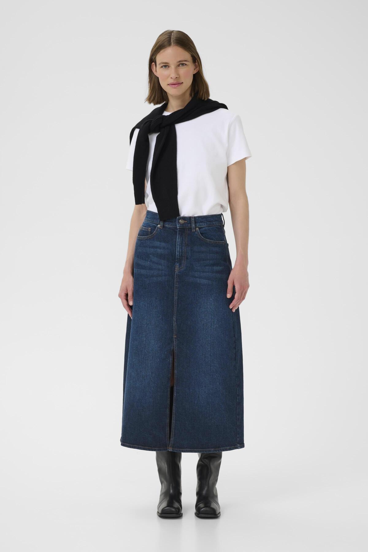 NanaIW Denimkjol Mörkblå Denim - 30110972