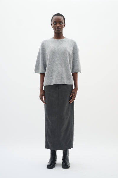 BrunildaIW Skirt Mörkgråmelerad - 30111005 Thumbnail