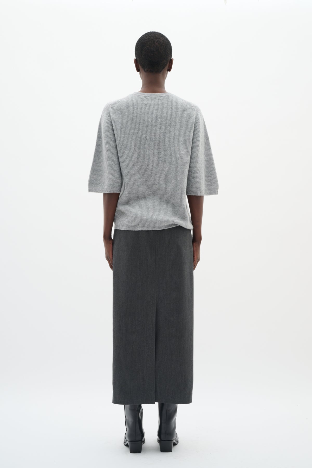 BrunildaIW Skirt Mörkgråmelerad - 30111005