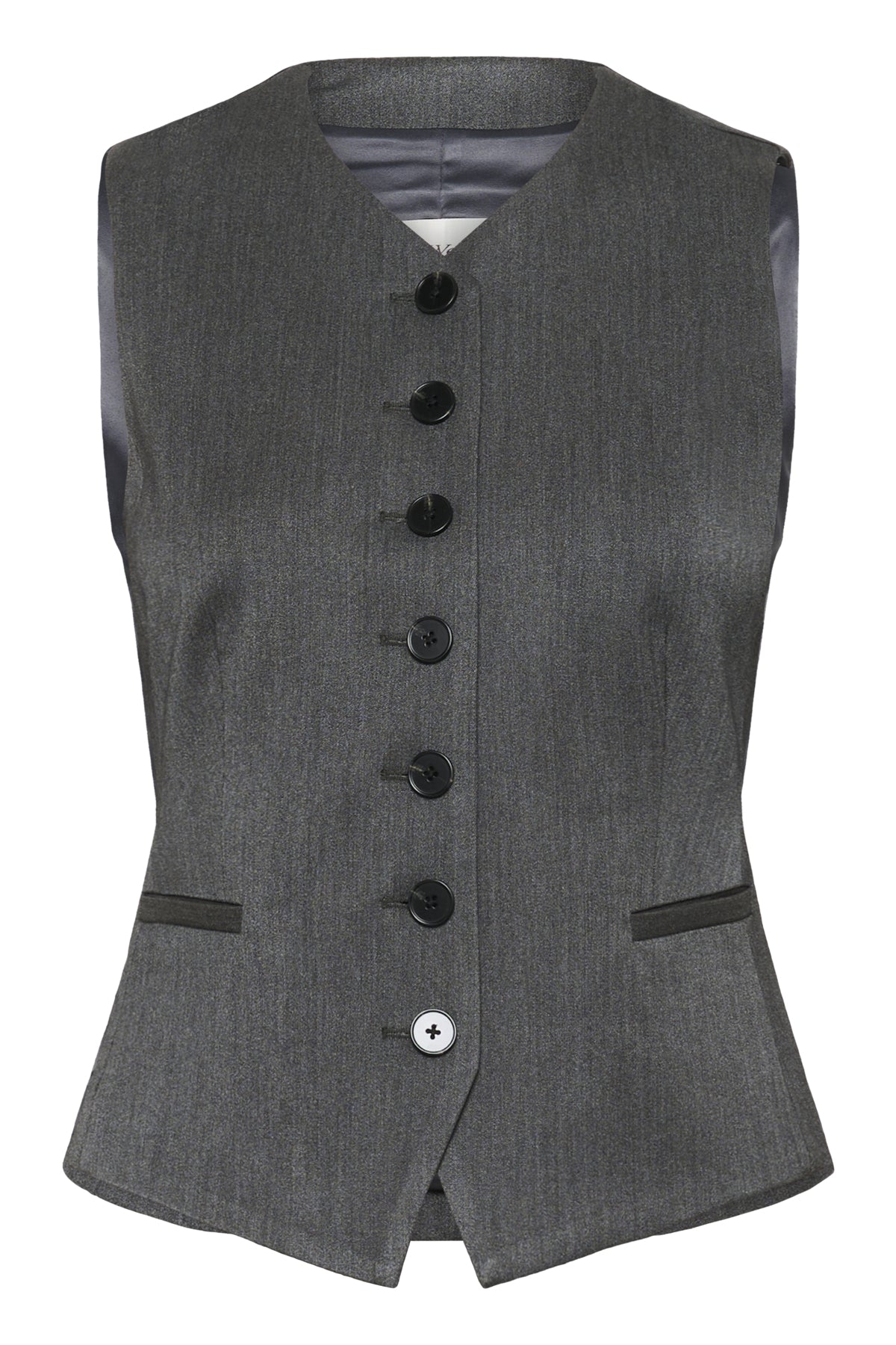 BrunildaIW Waistcoat Mörkgråmelerad - 30111006
