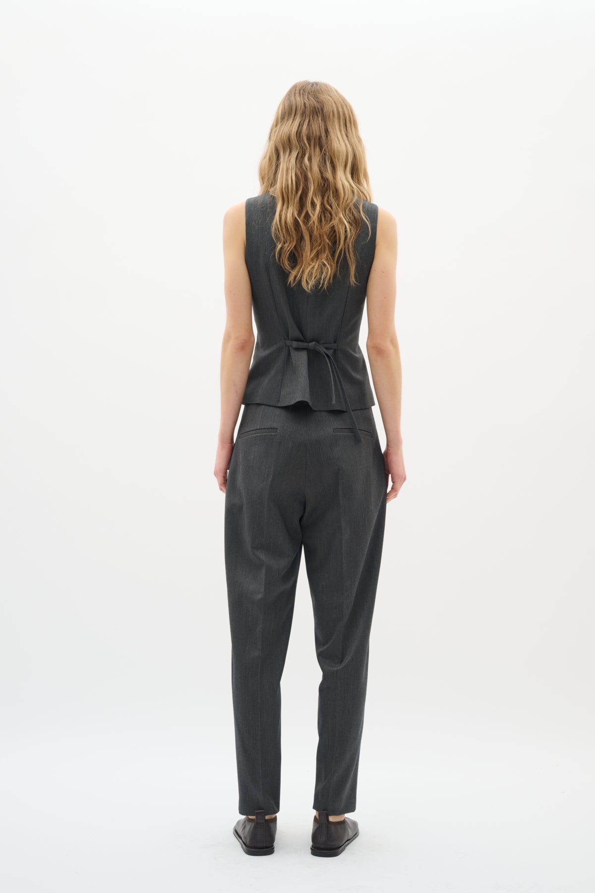 BrunildaIW Waistcoat Mörkgråmelerad - 30111006